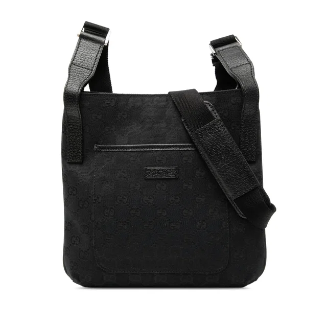 Black Gucci GG Canvas Crossbody in Black Canvas from Designer Revival