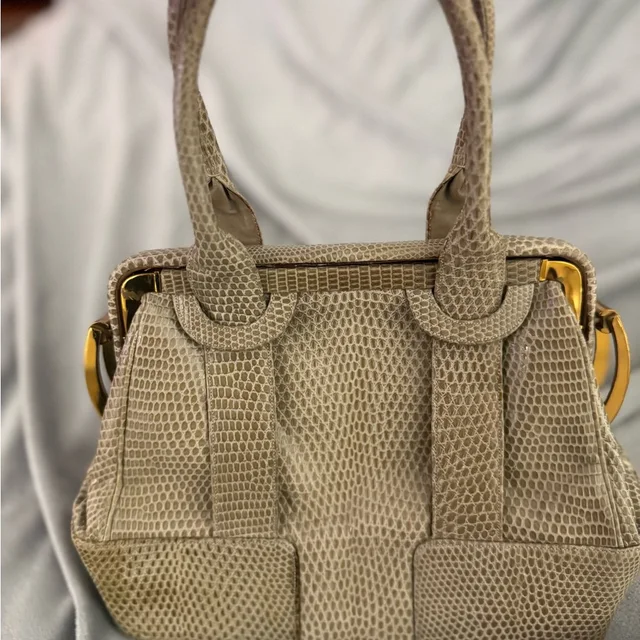 Judith Leiber For Bonwitt Teller Taupe Textured Satchel in brown|neutral from Poshmark, photo 1 of 1