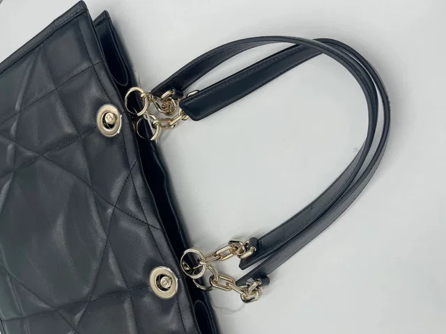 Dior Essential Tote Archicannage Quilt Calfskin Black Leather Bag in Black Calfskin from HEWI