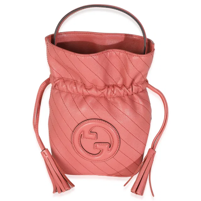Gucci Pink Calfskin Blondie Bucket Bag Leather Handbag in Pink Calfskin from HEWI