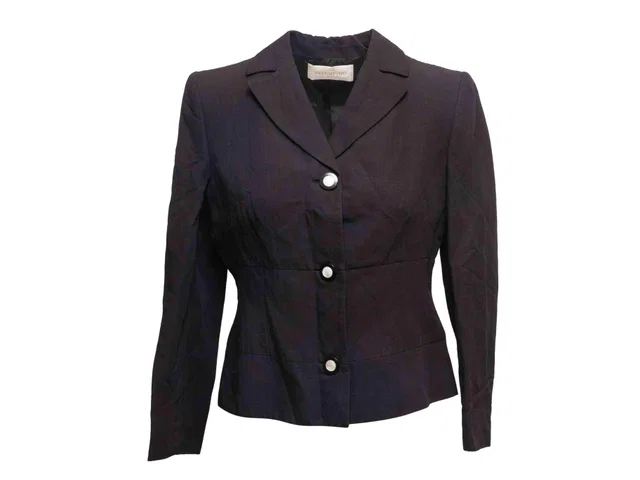 Vintage Black Valentino Button-Up Blazer Size IT 44 in Black from Designer Revival