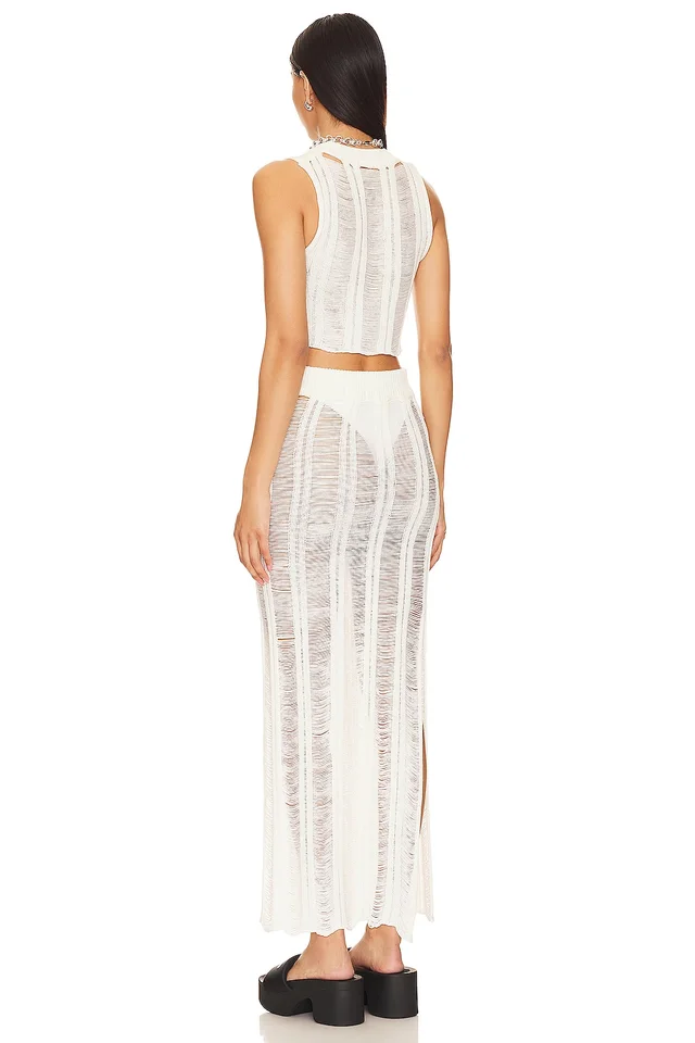 superdown Tayla Maxi Skirt Set in White, photo 4 of 4 from REVOLVE (Canada)