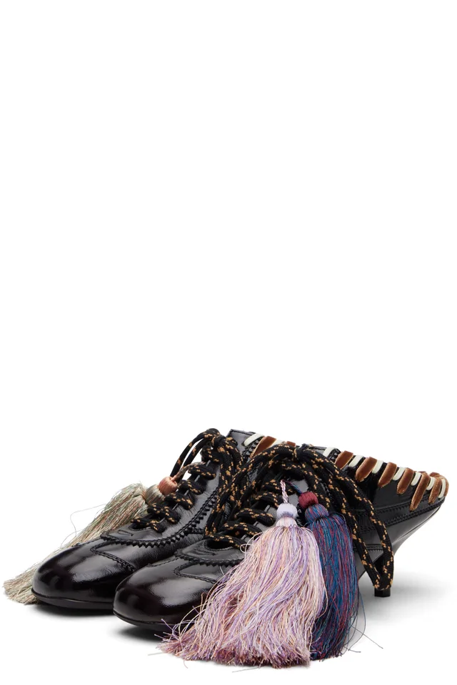 Dries Van Noten Brown Heeled Sneaker Mules, photo 5 of 6 from SSENSE