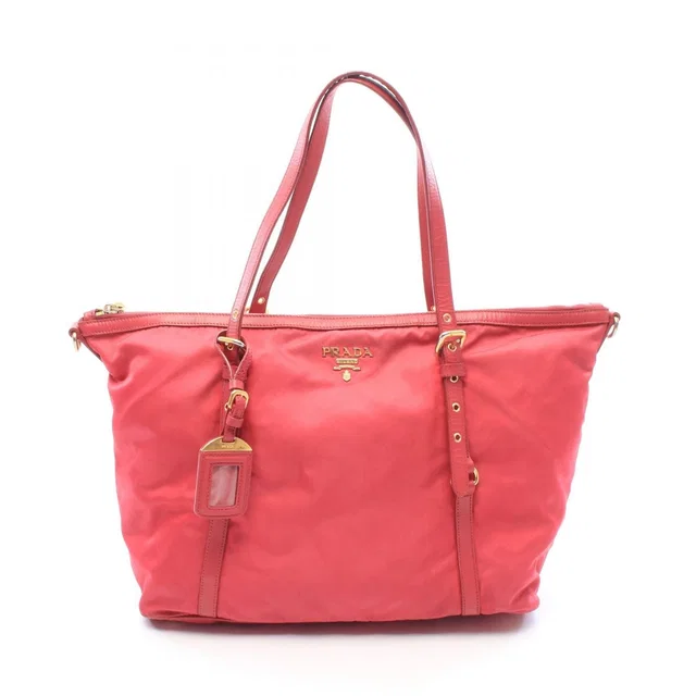 Prada Tote Bag Fuchsia Pink Nylon Leather in Pink Nylon from The Reluxe