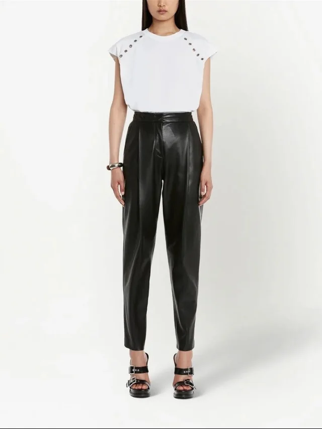 Alexander McQueen Lambskin Nappa Leather Pleated Pants It 44 Us 8 Italy in black Lambskin from Poshmark