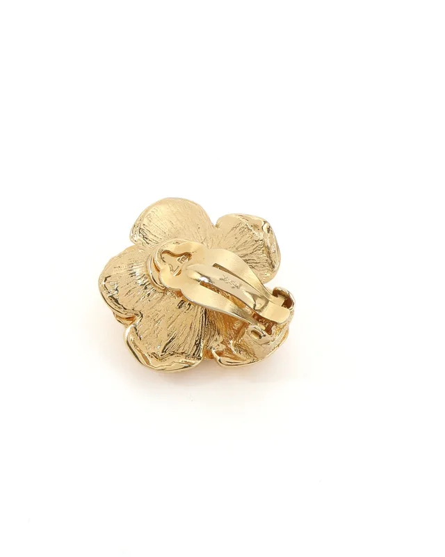 Saint Laurent Flower Clip-on Earrings from A Retro Tale, photo 3 of 3