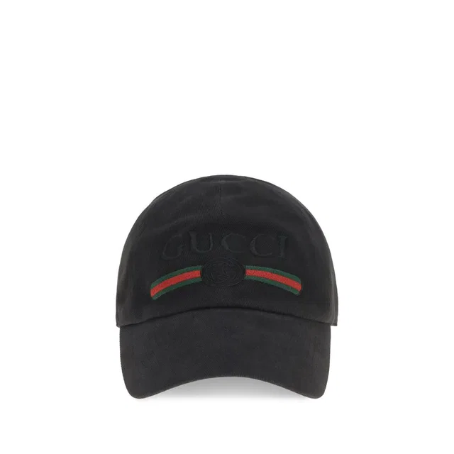 Gucci Black Cotton Cap (Baseball Hat) in Black from HEWI