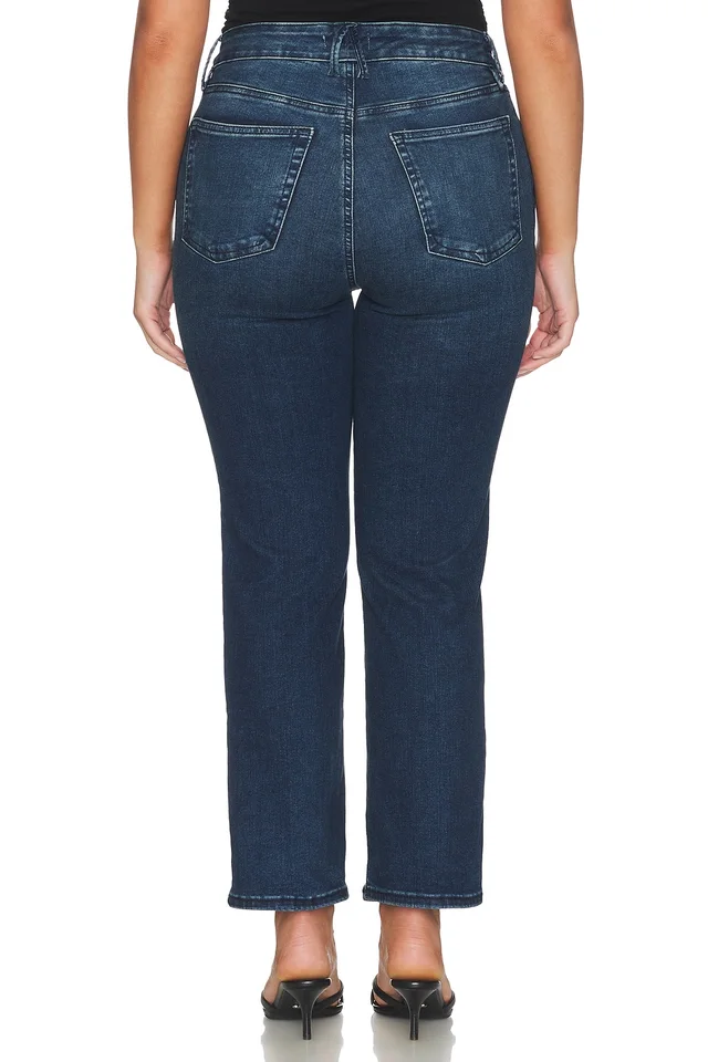 Good American Always Fits Good Legs Straight Jeans in Indigo446, photo 8 of 11 from REVOLVE (Canada)