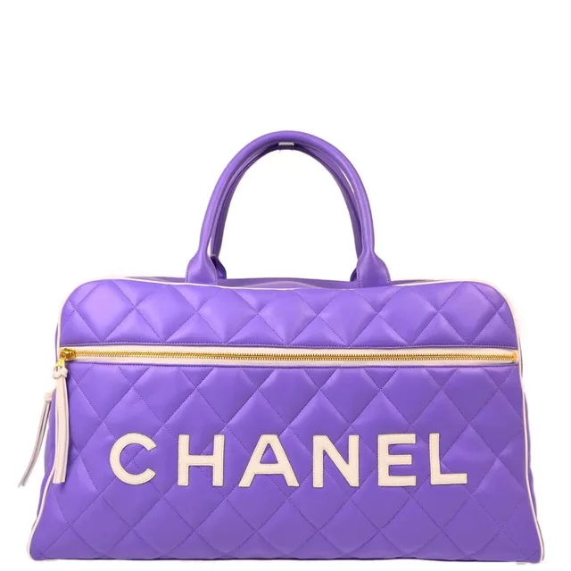 Chanel 1994-1996 Purple Calfskin Bowling Bag 50 in Purple Calfskin from AMORE Vintage Tokyo