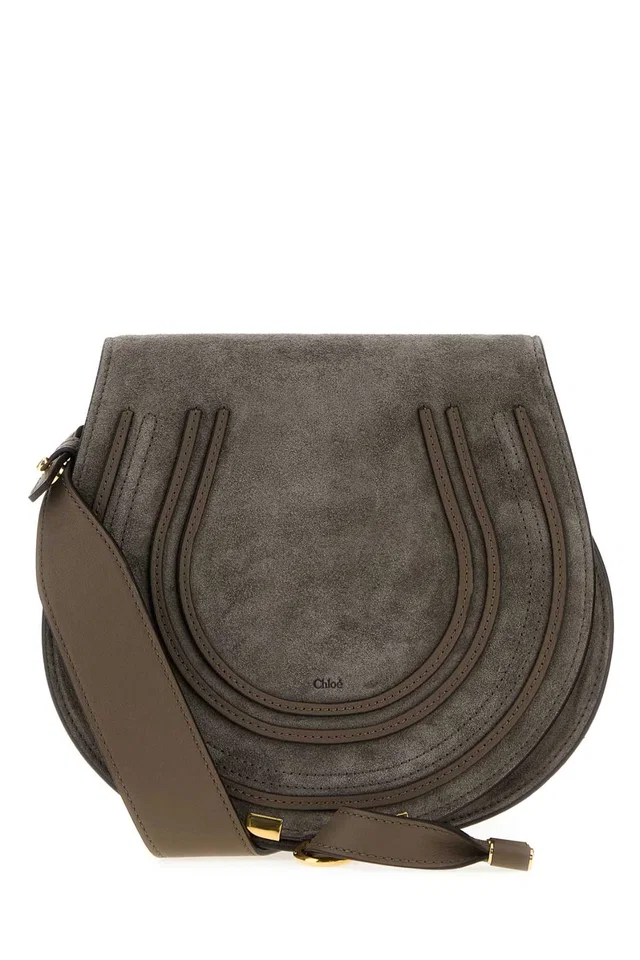 Chloé Marcie Crossbody Bag — Gray in Grey Suede from HEWI
