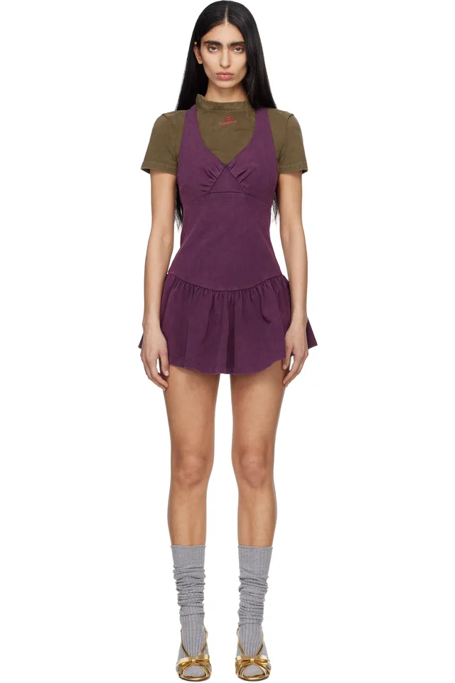 SHUSHU/TONG Purple Sleeveless T-Shirt Minidress, image 1 of 1 from SSENSE