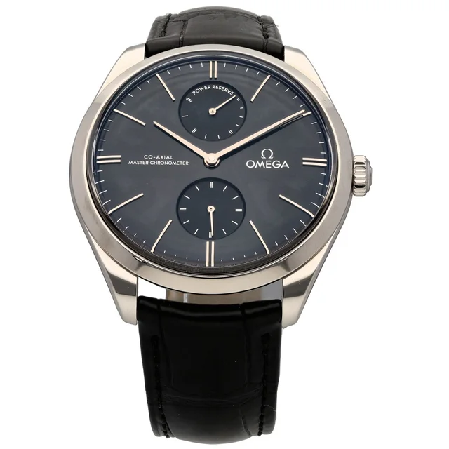 Omega De Ville Trésor 435.13.40.22.01.001 40mm Stainless Steel Watch in Leather from H&T
