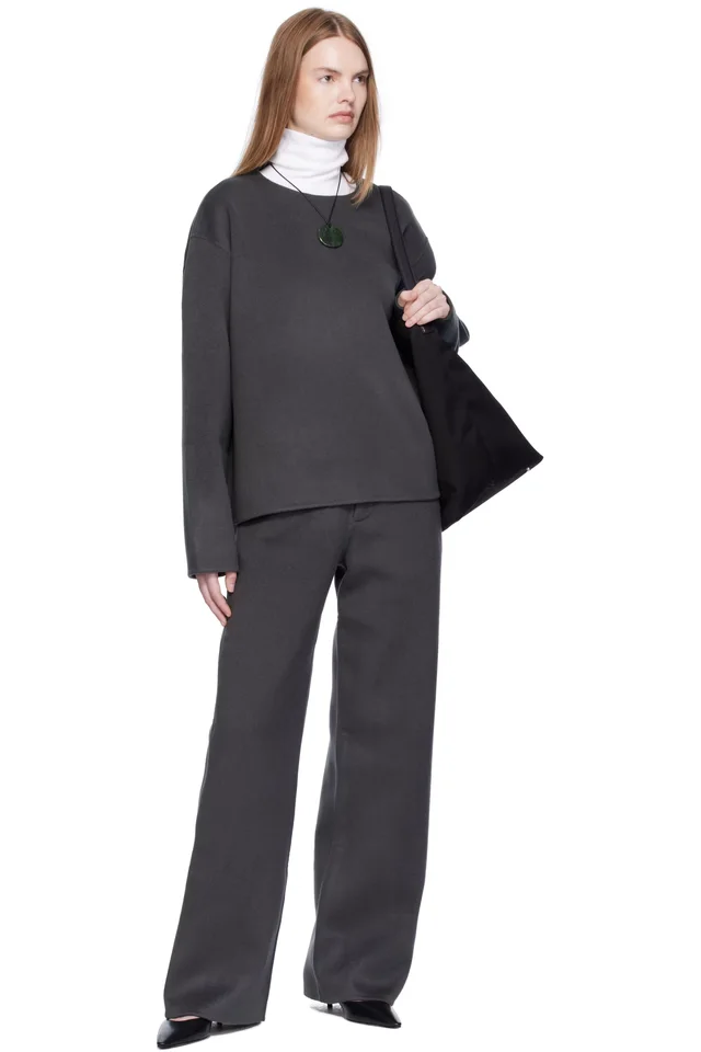 Arch The Gray Handmade Wool Cashmere Trousers, photo 4 of 4 from SSENSE