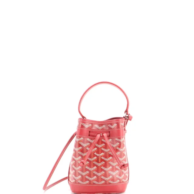 Goyard Petit Flot Bucket Bag Coated Canvas Mini in red Coated canvas from Rebag