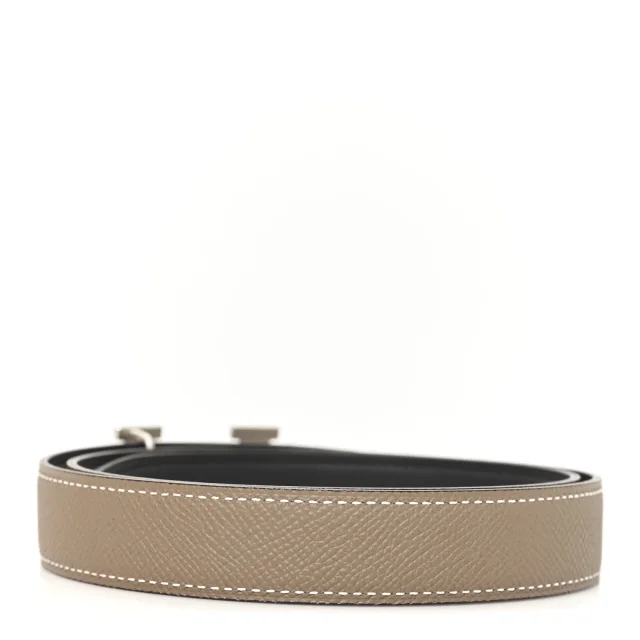 Hermès Swift Epsom 24mm Mini Constance H Belt 75 30 Black Etoupe in Black Epsom leather from FASHIONPHILE, photo 2 of 5