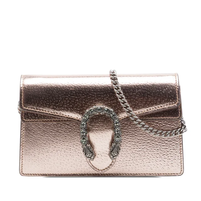 Rose Gold Gucci Mini Metallic Calfskin Dionysus Crossbody in Pink Calfskin from Designer Revival