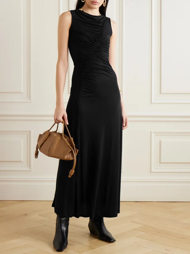 ULLA JOHNSON Natalia Lyocell-jersey maxi dress in Black, photo 2 of 2 from NET-A-PORTER (Canada)