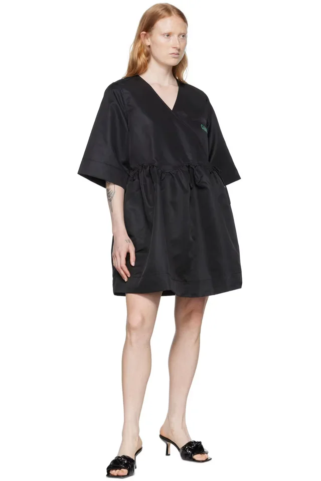 GANNI SSENSE Exclusive Black Recycled Nylon Sport Dress, photo 4 of 4 from SSENSE