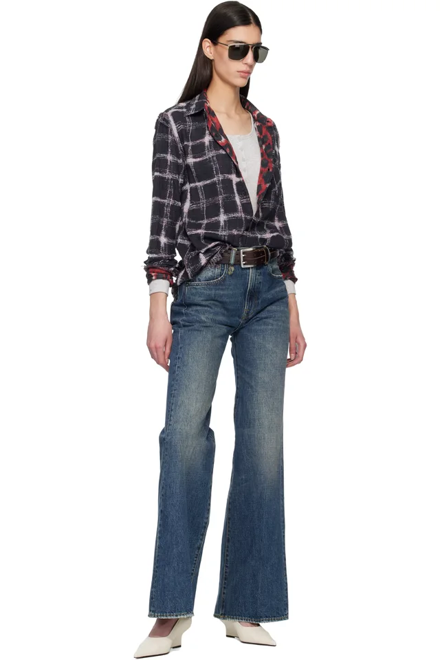 R13 Blue Flared High-Rise Jeans, photo 5 of 5 from SSENSE