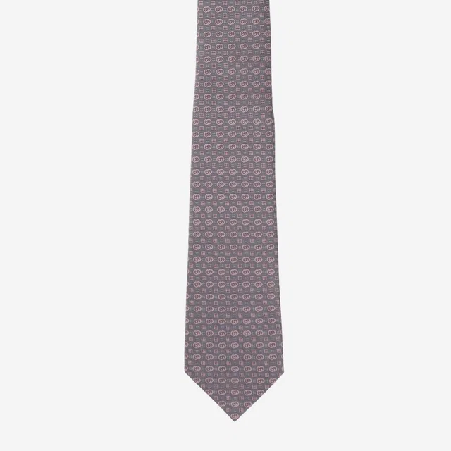 Gucci Gg Cross Jacquard Silk Necktie — Gray Neckties in Grey Silk from HEWI