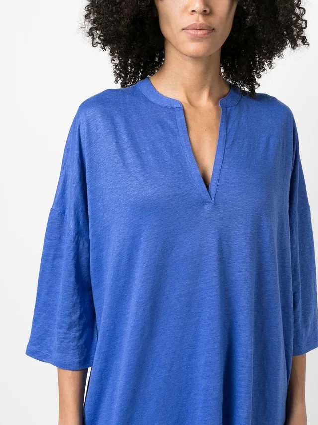 Majestic 3/4 Sleeve Linen Blend Tunic Dress, photo 5 of 5 from Balardi