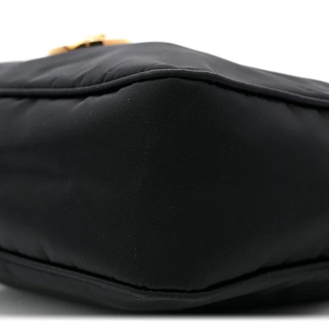 Versace Tribute Chain Crossbody Shoulder Bag Black in Black Nylon from FASHIONPHILE, photo 9 of 11
