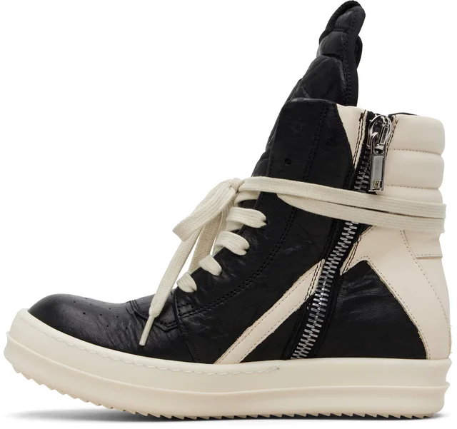 Rick Owens Black Temple Geobasket Sneakers, photo 8 of 10 from SSENSE