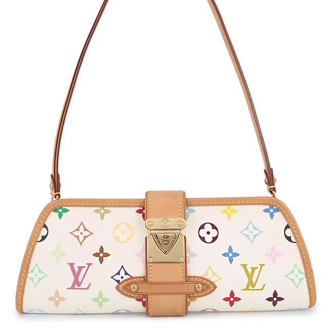 Louis Vuitton Shirley Blanc/RedM40049 Monogram・Multicolor in White Leather from GALLERY RARE