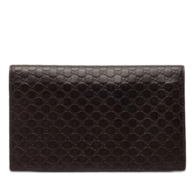 Brown Gucci Microguccissima Bifold Wallet Long Wallets in Brown Leather from Designer Revival