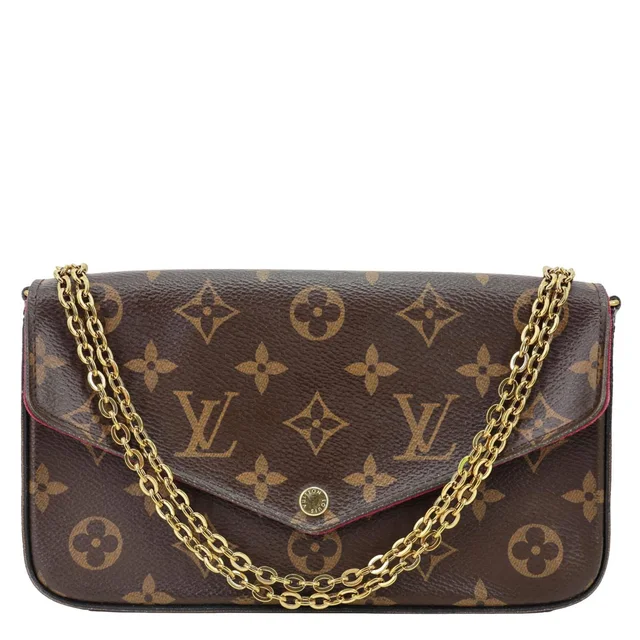 Louis Vuitton Felicie Pochette Monogram Canvas Crossbody Bag Brown from Dallas Designer Handbags