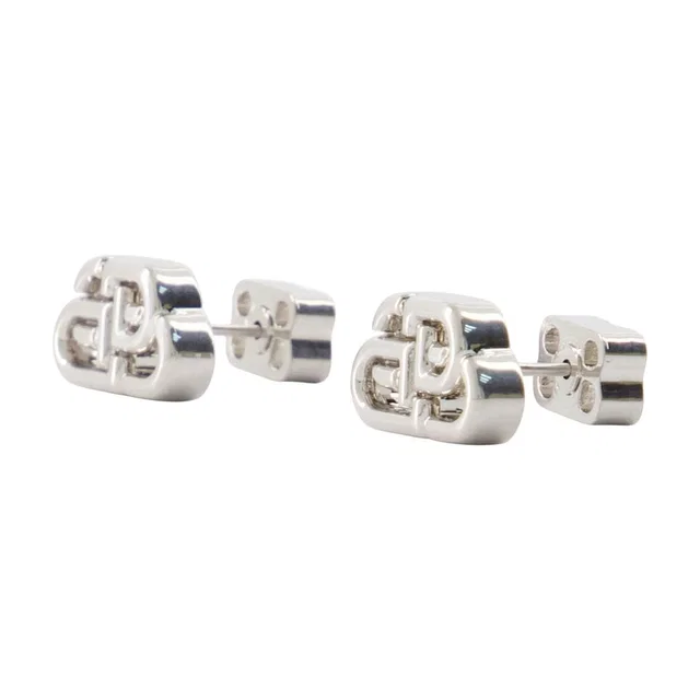 Balenciaga Bb Stud Xs Earrings — Silver Metal in Silver from HEWI