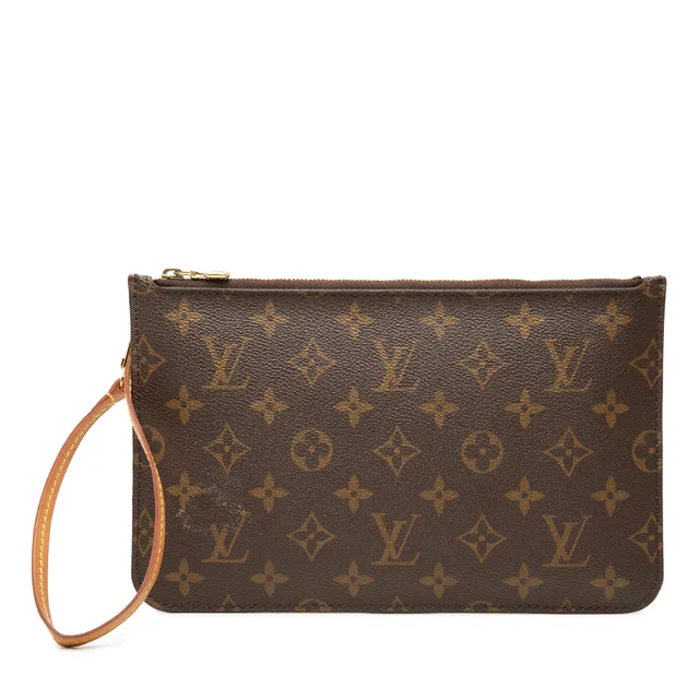 Brown Louis Vuitton Monogram Neverfull MM Pouch in Brown Coated canvas from Designer Revival