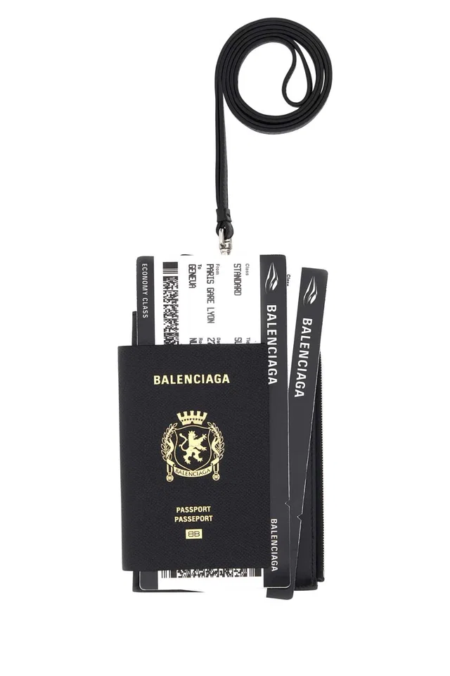 Balenciaga Phone Wallet — Black in Black Woven leather from HEWI