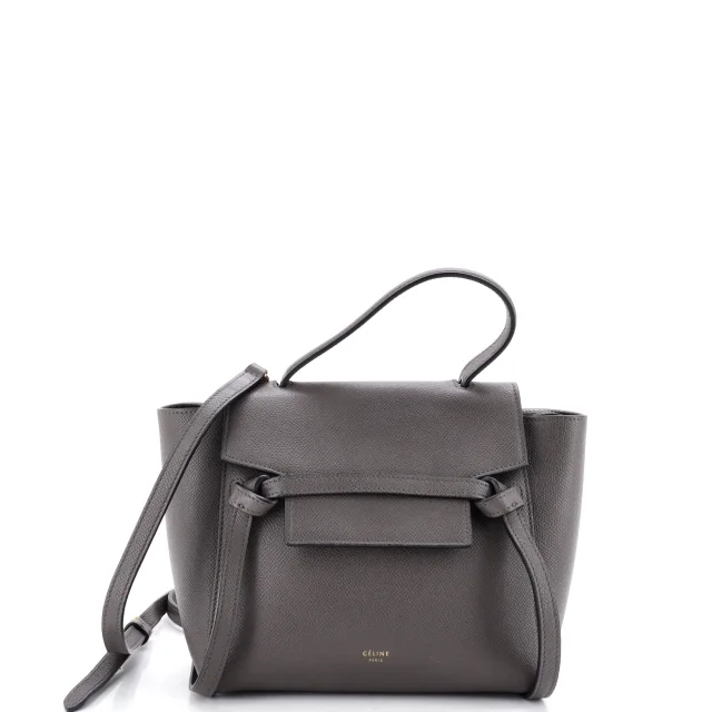 Celine Belt Bag Textured Leather Nano in gray Leather from Rebag, photo 2 of 8