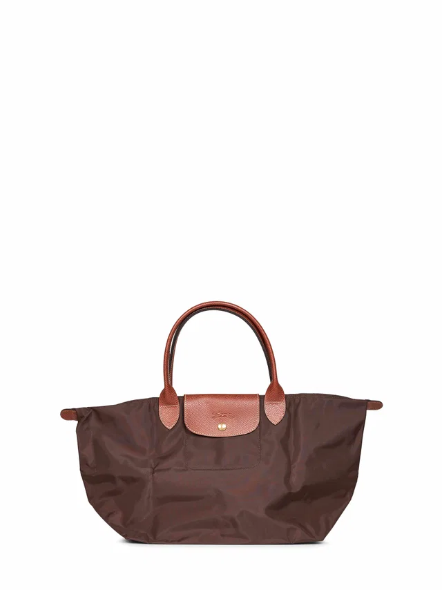 Longchamp Tote Bag — Brown Polyamide in Brown Leather from HEWI