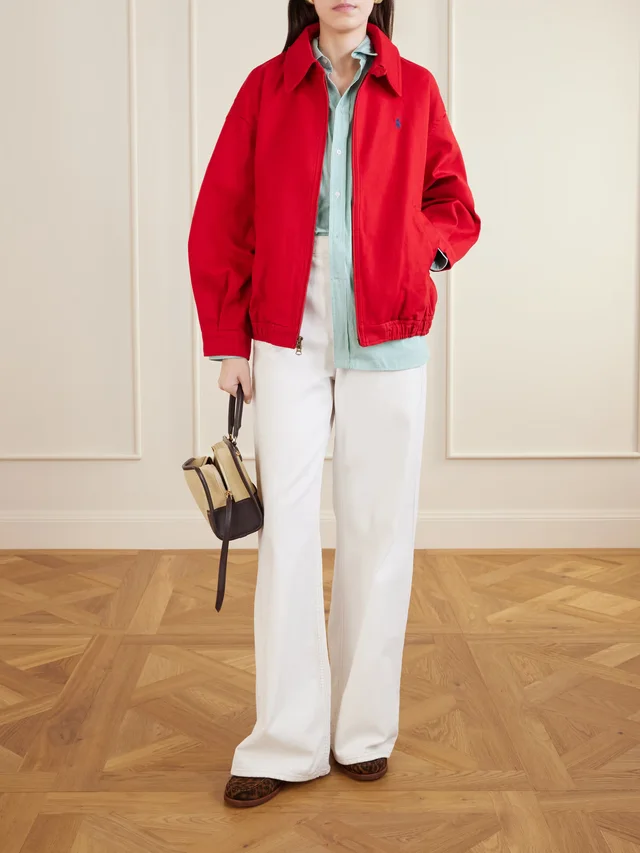POLO RALPH LAUREN Embroidered striped cotton-poplin shirt in Green, photo 2 of 2 from NET-A-PORTER (Canada)