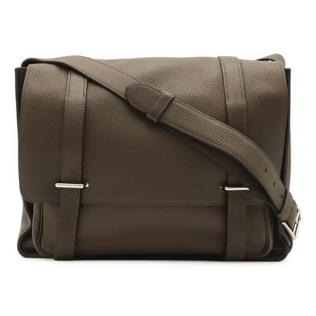 Hermès Steve Besace 35 Shoulder Bag Crossbody Taurillon Clemence Leather Brown in Brown Clemence leather from The Reluxe