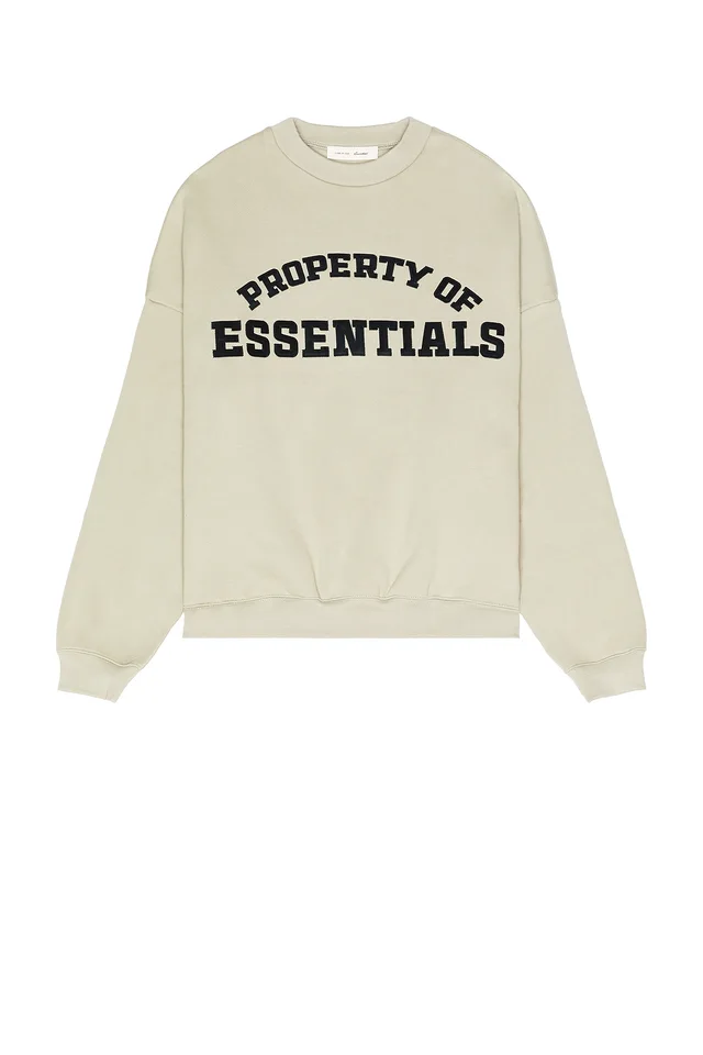 Fear of God ESSENTIALS Property Lounge Crewneck Sweatshirt in Seal, photo 4 of 5 from REVOLVE (Canada)