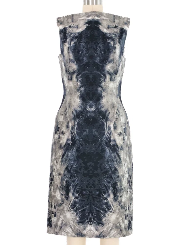 2010 Alexander McQueen Printed Silk Dress in Multicolor Silk from Arcade Vintage