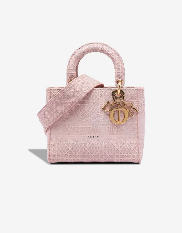 Dior Lady D-Lite Medium Canvas Pink in Pink Canvas from SACLÀB