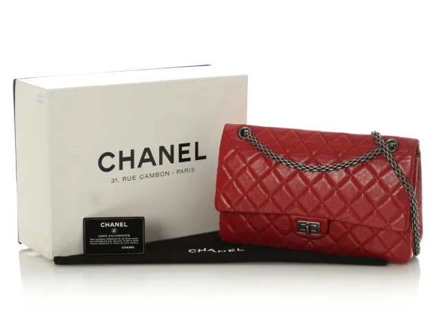 Chanel Red Quilted Aged Calfskin Reissue 226 in Red Calfskin from Ann's Fabulous Finds, photo 2 of 10