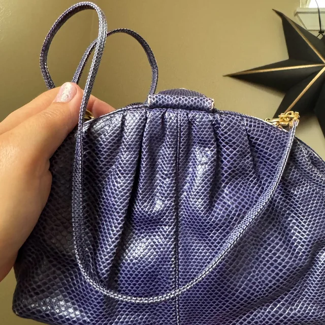 Judith Leiber Clutch 1980’s in purple Lizard from Poshmark