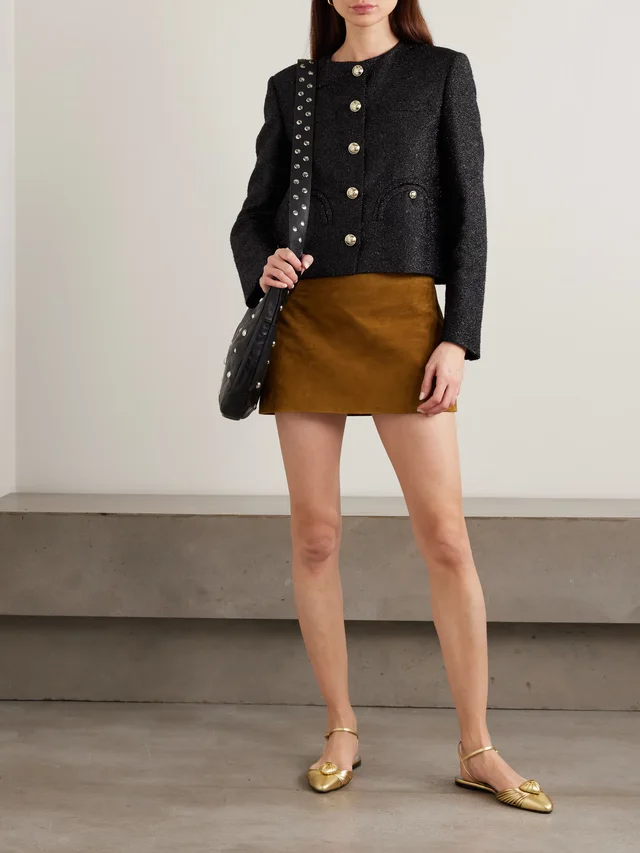 BLAZÉ MILANO Shamo embellished metallic woven jacket in Black, photo 2 of 2 from NET-A-PORTER (Canada)