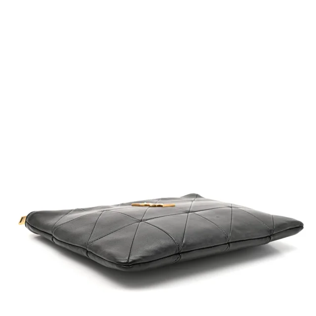 Saint Laurent Patchwork Monogram Jamie Pouch Black in Black Lambskin from FASHIONPHILE, photo 4 of 7