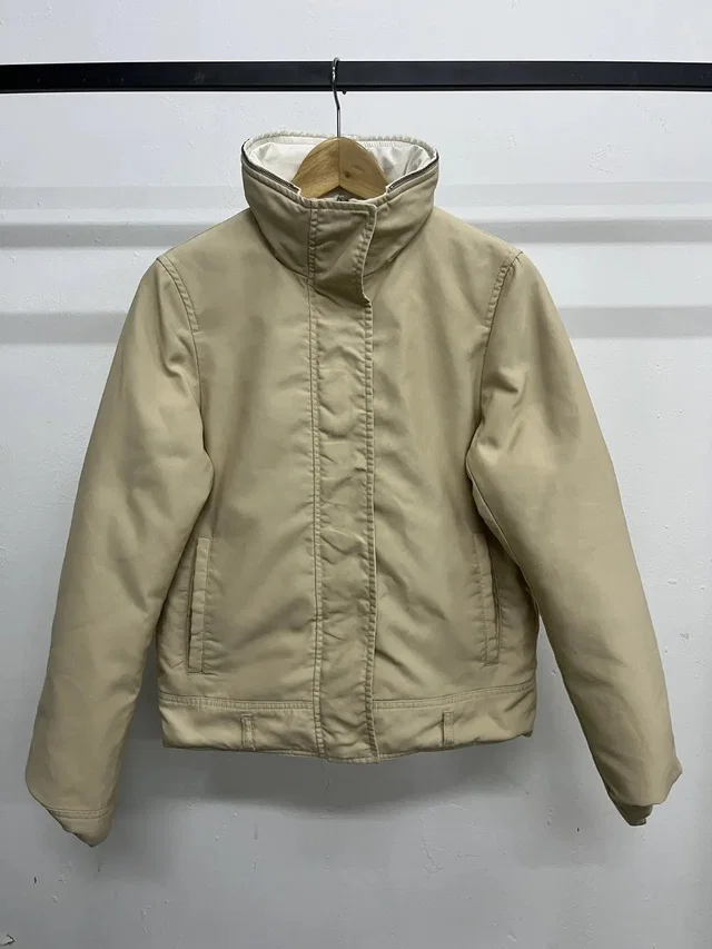 Max Mara Reversible Puffer Jacket High Neck Rick Owen Style in Beige in neutral|white from Grailed