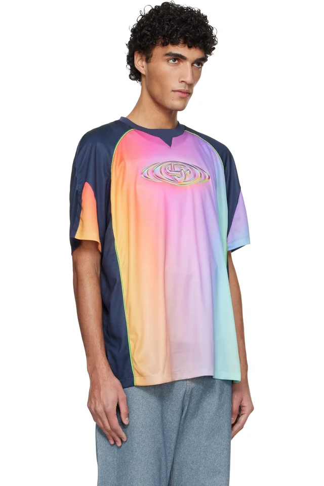 Casablanca Multicolor Short Sleeve Football T-shirt, photo 2 of 4 from SSENSE
