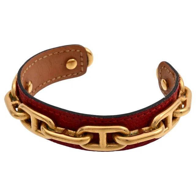 Hermès Chaine d'Ancre Gold/Red in Red from VINTAGE QOO TOKYO