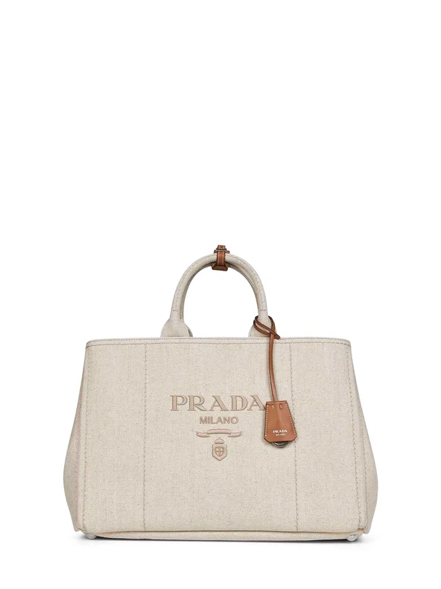 Prada Canvas Tote Bag — Beige Cotton in Beige Canvas from HEWI