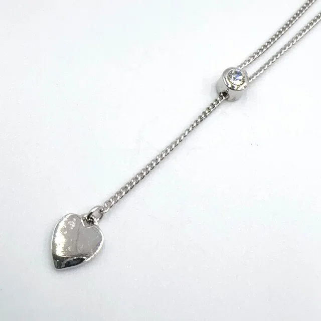 Dior Heart Y-shaped Silver Necklace in Silver from The Reluxe