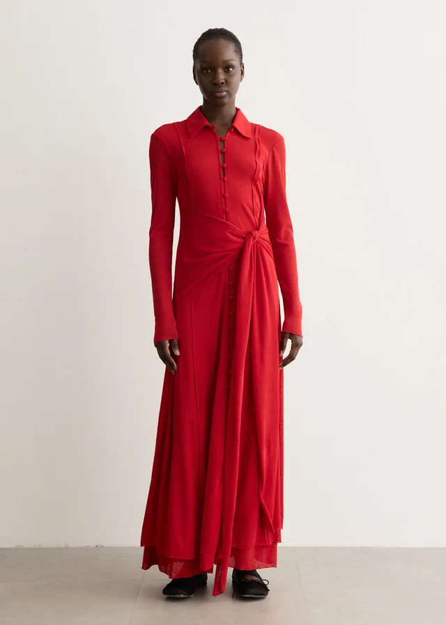 Ganni Marl Mesh Long Sleeve Maxi Tie Dress from Incu, photo 1 of 1